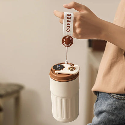 Smart Temperature Display Mug – LED Coffee Cup Stainless Steel Thermos | The Vellure