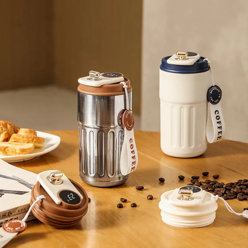 Smart Temperature Display Mug – LED Coffee Cup Stainless Steel Thermos | The Vellure