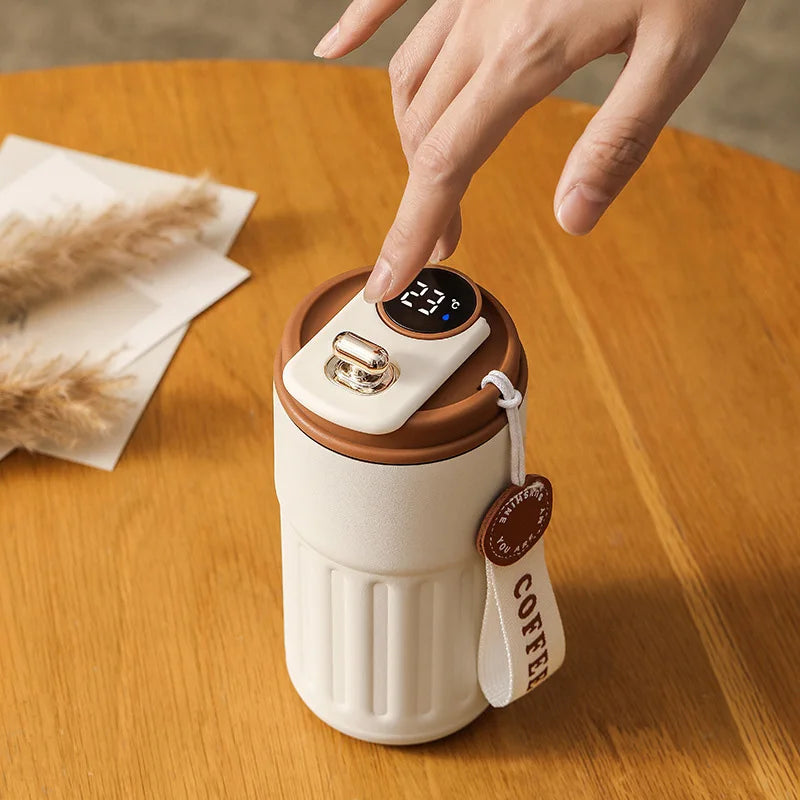 Smart Temperature Display Mug – LED Coffee Cup Stainless Steel Thermos | The Vellure